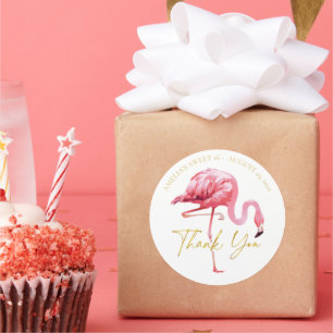 Adesivo Tropical Flamingo Sweet 16 Obrigado ID922