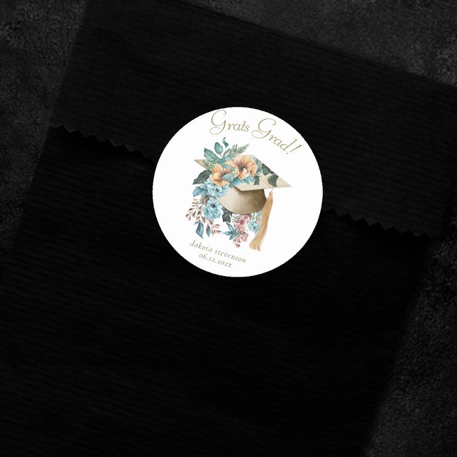 Adesivo Tropical Floral Graduação Hat e Partido Tassel (Criador carregado)