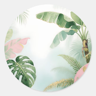 Adesivo Tropical Jungle Leaves Watercolor