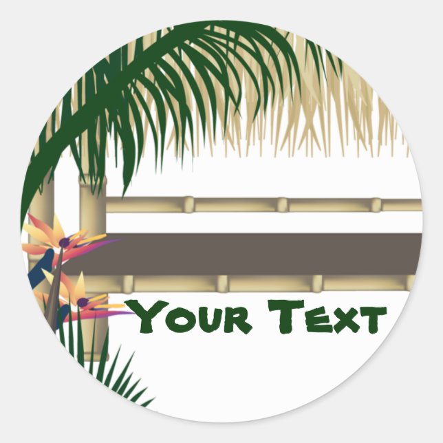 Adesivo Tropical Luau Party Tiki Hut Sticker 2 (Frente)