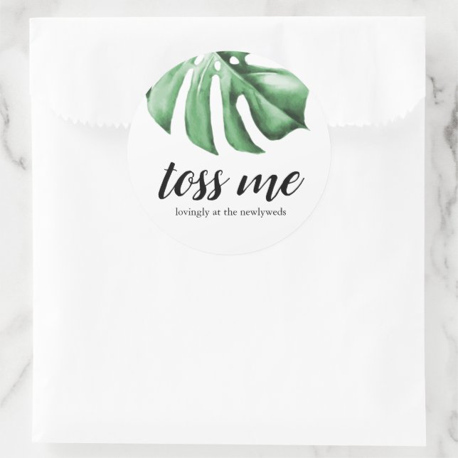 Adesivo Tropical Palm Greenery me diz novos recém-casados (Bolsa)