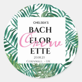 Adesivo Tropical Palm Leaf Bachelorette Crew