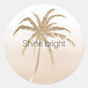 Adesivo Tropical Palm Tree Ombre Glam Dourado  