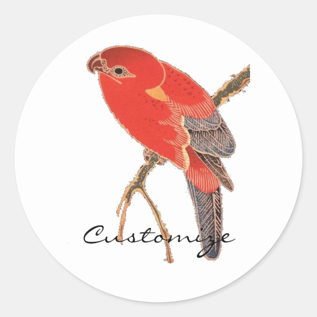 Adesivo Tropical Red Parrot Thunder_Cove (Frente)