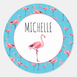 Adesivo Tropical Summer Pink Flamingo Pattern