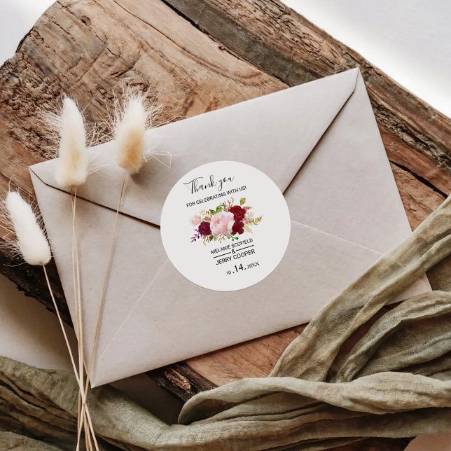 Adesivo Tropical Vermelha e Romântica Obrigado (Criador carregado)