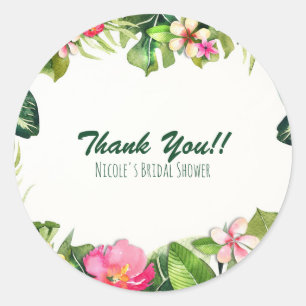 Adesivo Tropicos Elegantes Folhas Verdes Floral Aquarela