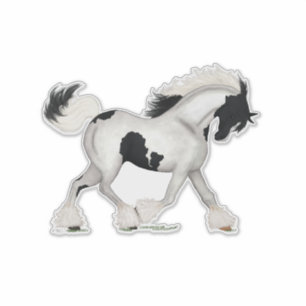 Adesivo Trotando o cigano Vanner Horse Pinto Pony
