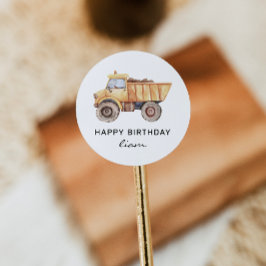 Adesivo Truck de Construção Aniversário Moderno