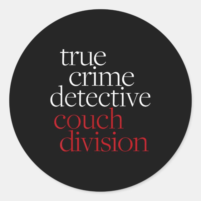 Adesivo True Crime Detective Couch Di Fun Crime Fan Introv (Frente)