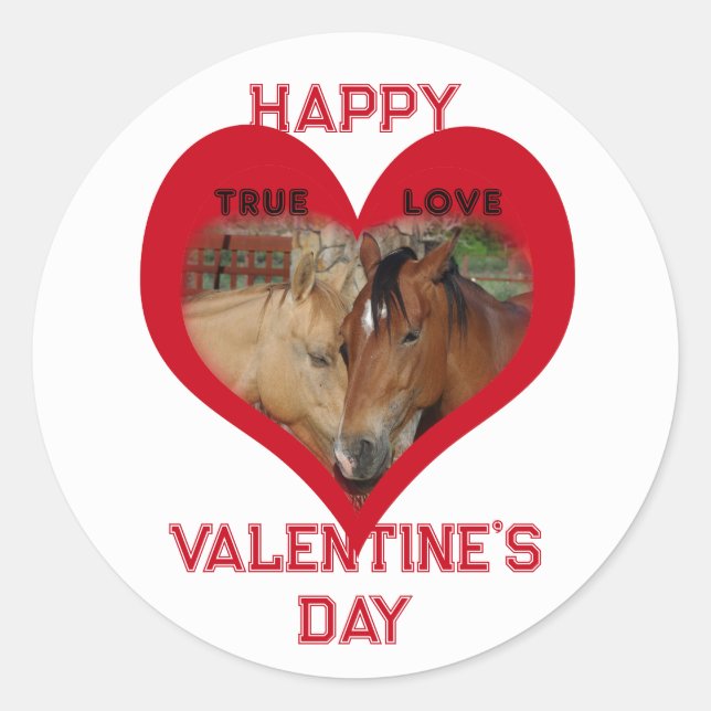 Adesivo True Love Horses Conversation Heart Valentine (Frente)