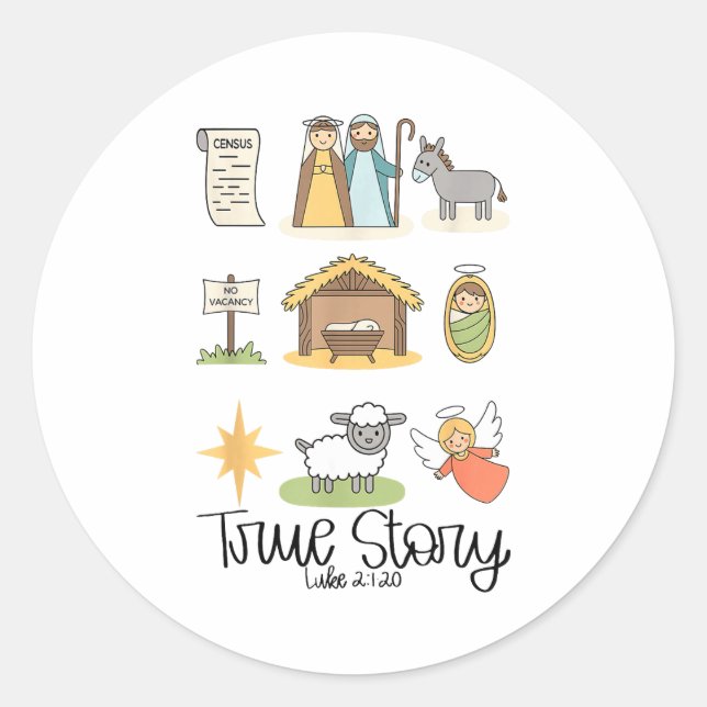 Adesivo True Story Jesus Nativity Christian Christmas  (Frente)