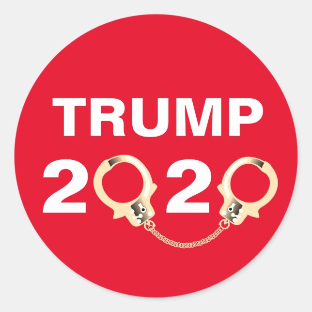 Adesivo Trump 2020 com algemas (Frente)
