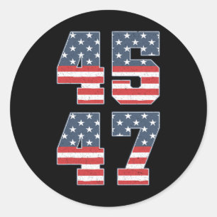 Adesivo Trump 2024 45 47 Vintage American Flag Retro 4547