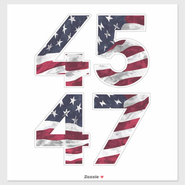 Adesivo Trump 2024 45 47 Vintage EUA (Folha)