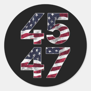 Adesivo Trump 2024 45 47 Vintage EUA