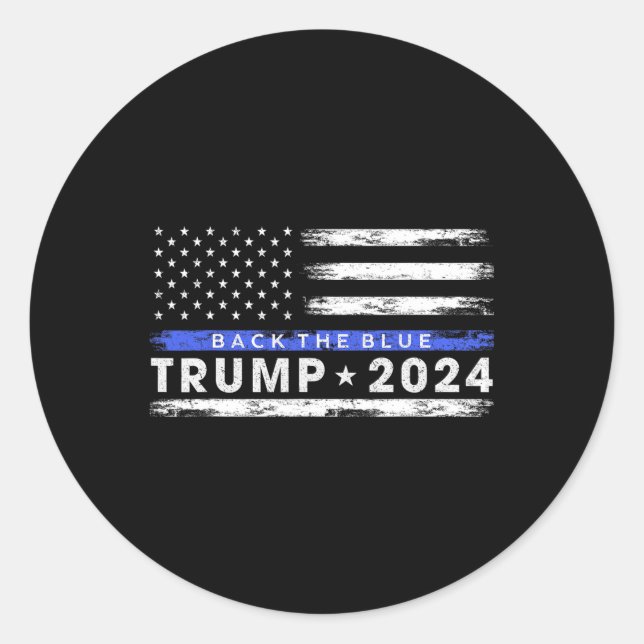 Adesivo Trump 2024 Back The Blue Thin Blue Line American (Frente)
