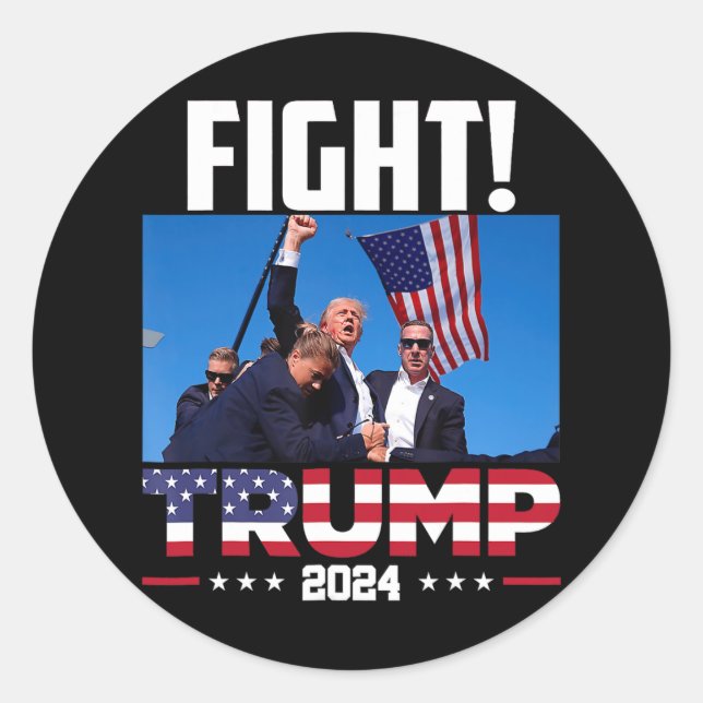 Adesivo Trump 2024 Fight Fist Rally Trump Rally 2024 Ameri (Frente)