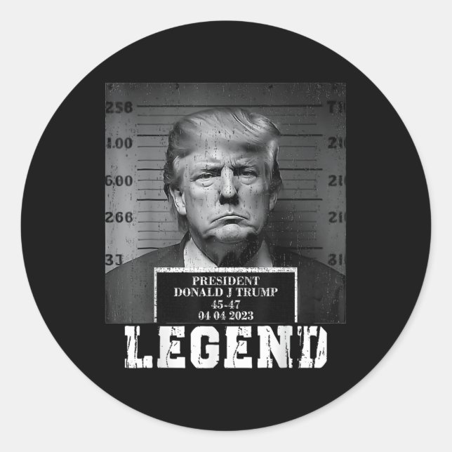 Adesivo Trump 2024 Mugshot Presidente Legend (Frente)