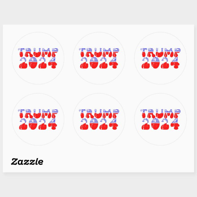 Adesivo Trump 2024 Patriotic Groovy Retro (Folha)