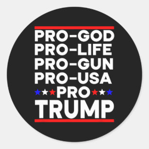 Adesivo Trump 2024 Pró Arma Pró Vida Pró Deus Pró EUA Repu