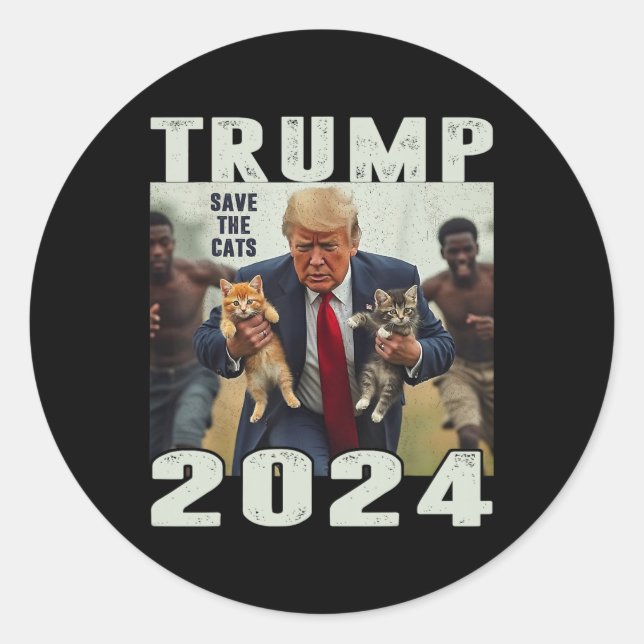 Adesivo Trump 2024 Salve Os Gatos Dizendo Debate (Frente)