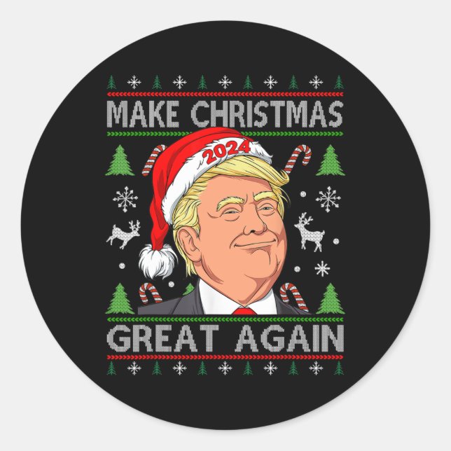 Adesivo Trump 2024 Torne O Excelente De Natal Novamente Su (Frente)