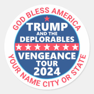 Adesivo Trump 2024 Vengeance Tour desalmia política