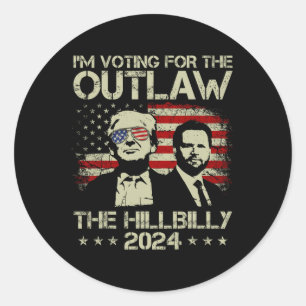 Adesivo Trump 2024 - Voto A Favor Do Outlaw E Do Hil
