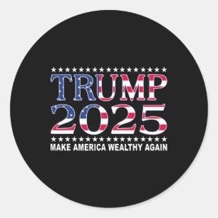 Adesivo Trump 2025 Bandeira dos EUA Faça a América Rica No