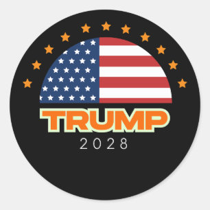 Adesivo Trump 2028 American Flag Bold