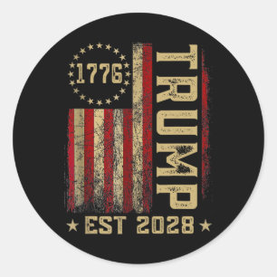 Adesivo Trump 2028 Vote Donald Trump América Flag Vinta