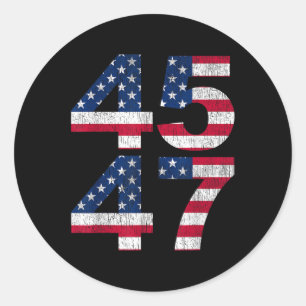 Adesivo Trump 45 47 2024 Presidente Vintage