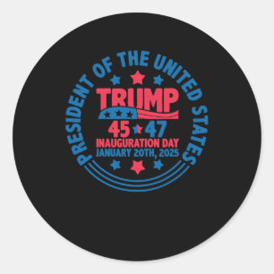 Adesivo Trump 45 47 Dia da Inauguração Presidente Diversão