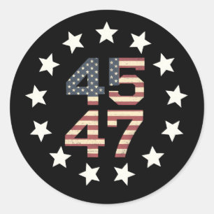 Adesivo Trump 45 47 Estrelas Bandeira Americana Vintage EU