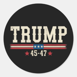 Adesivo Trump 45 47 EUA Flag Retro Vintage