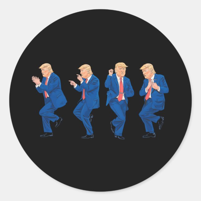 Adesivo Trump 45 47 Funny Dance Dancing Presidente dos EUA (Frente)