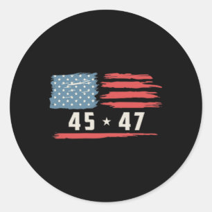 Adesivo Trump 45 47 Presidente Vintage American Flag 2024