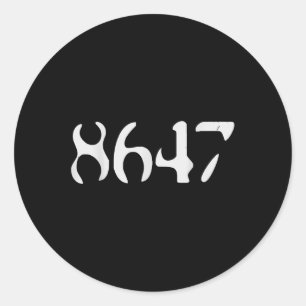 Adesivo Trump 8647 Retro Black Anti Funny Presidente Liber