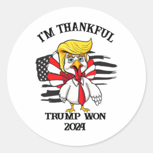 Adesivo Trump Ação de Graças... sou o Trump Won.
