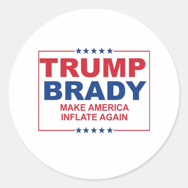 Adesivo Trump Brady 2016: Faça a América Inflar Novamente (Frente)