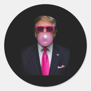 Adesivo Trump Bubble Gum Shirt 2024 Votação Presidente Fun