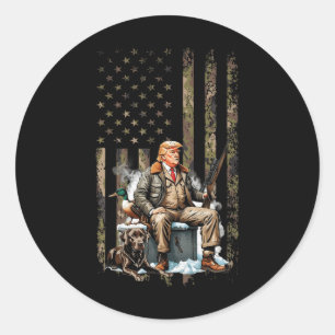 Adesivo Trump Com Cachorro Caça Às Águas Camuflado Preside
