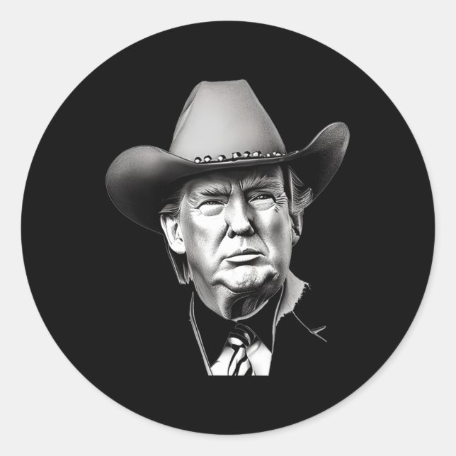 Adesivo Trump Cowboy Presidente Ocidental Você Sente Minha (Frente)