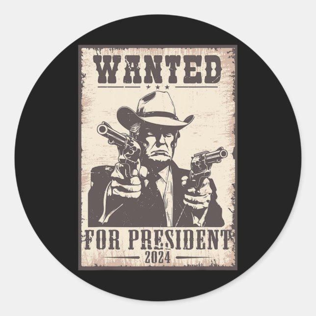Adesivo Trump Cowboy queria nos EUA. Presidente 2024 (Frente)