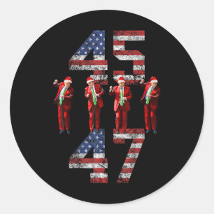 Adesivo Trump Dance 45 47 American Flag Trump Xmas Pajamas