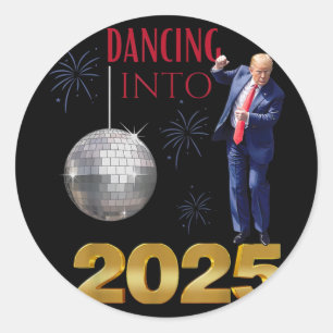 Adesivo Trump De Ano Novo Dançando Em 2025, Contagem De Fe