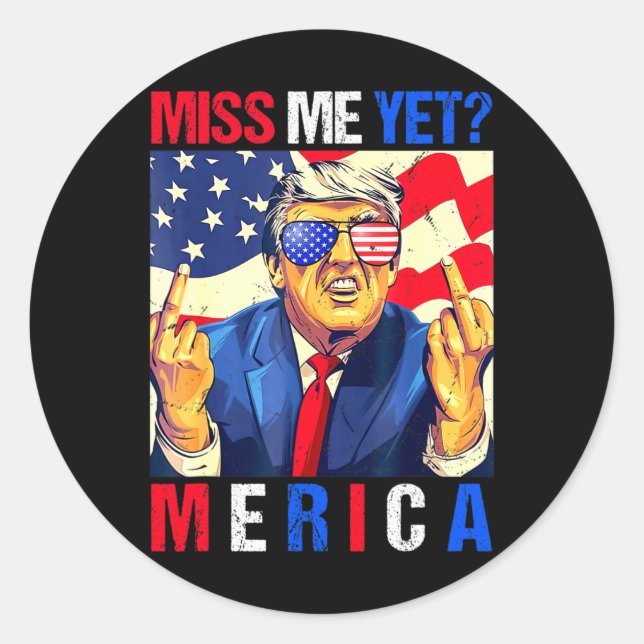 Adesivo Trump Dedo do Meio Ainda Perco Você Bandeira Ameri (Frente)