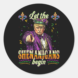 Adesivo Trump Deixou Os Shenanigans Começar Homens Mardi G