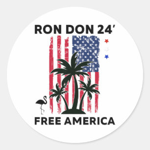 Adesivo Trump Desantis Ron Don 24' Bandeira Americana Flam